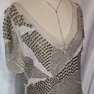 All Saints Boho Beaded Backless Stunner Dress